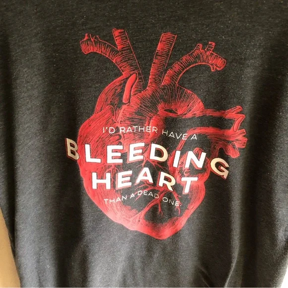 Next Level Apparel. Bleeding Heart Graphic Tshirt. Gray Shirt Size Medium - Picture 8 of 9